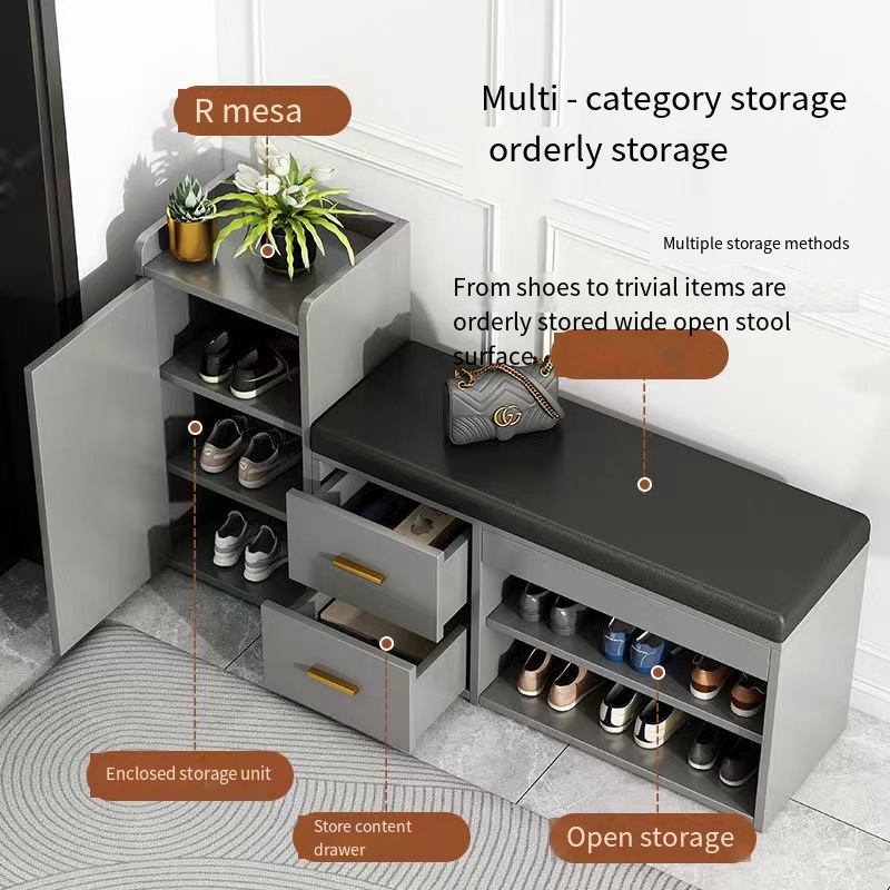 New Simple Large Capacity Shoe Rack Modern Wooden Shoes Storage Cabinet ...