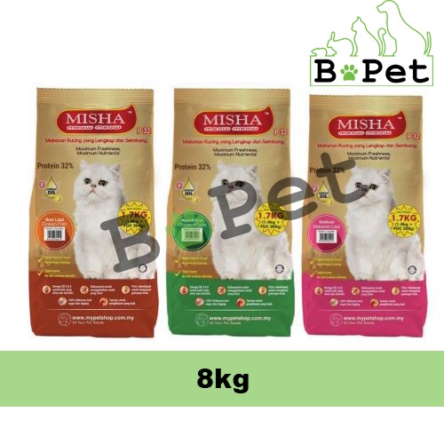 [Original] MISHA Dry Cat Food ( 8kg ) Chicken Tuna Ocean Fish