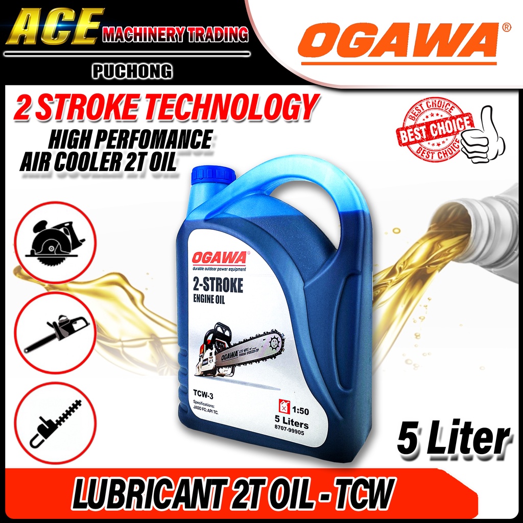 OGAWA 2T OIL - 5 LITER 2T LUBRICANT OIL [ TCW-3 ] MINYAK 2T - 2 Stroke ...