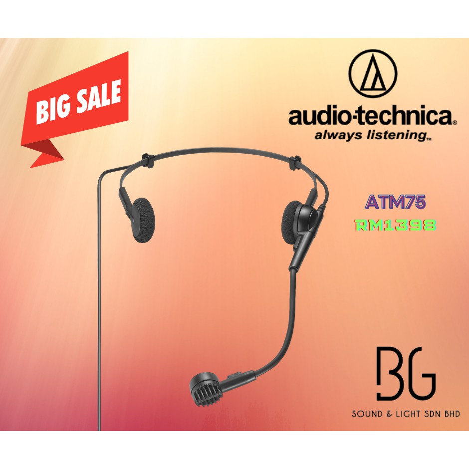 Audio Technica ATM75 Cardioid Condenser Headworn Microphone Artist Series  Shopee Malaysia