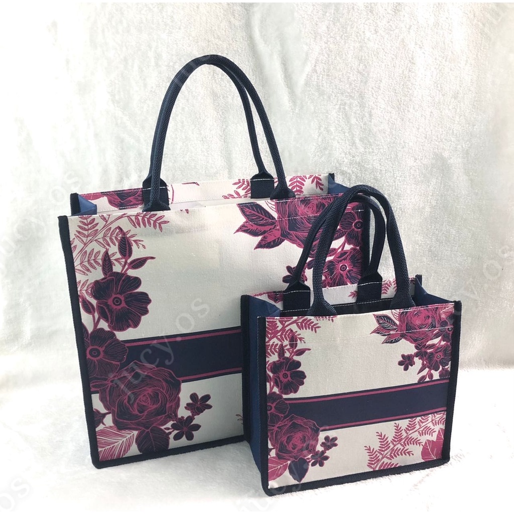 Blossom Floral Tote Bag Laminated Canvas Bags Shopping Women Jute Bag ...