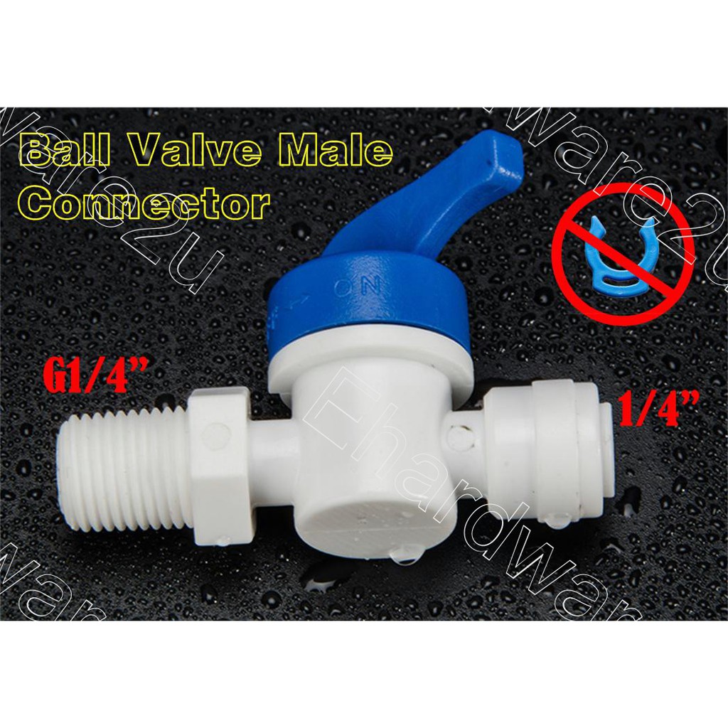 Water Filter Quick Connect Male Connector Ball Valve 1/4" (BVMC0202