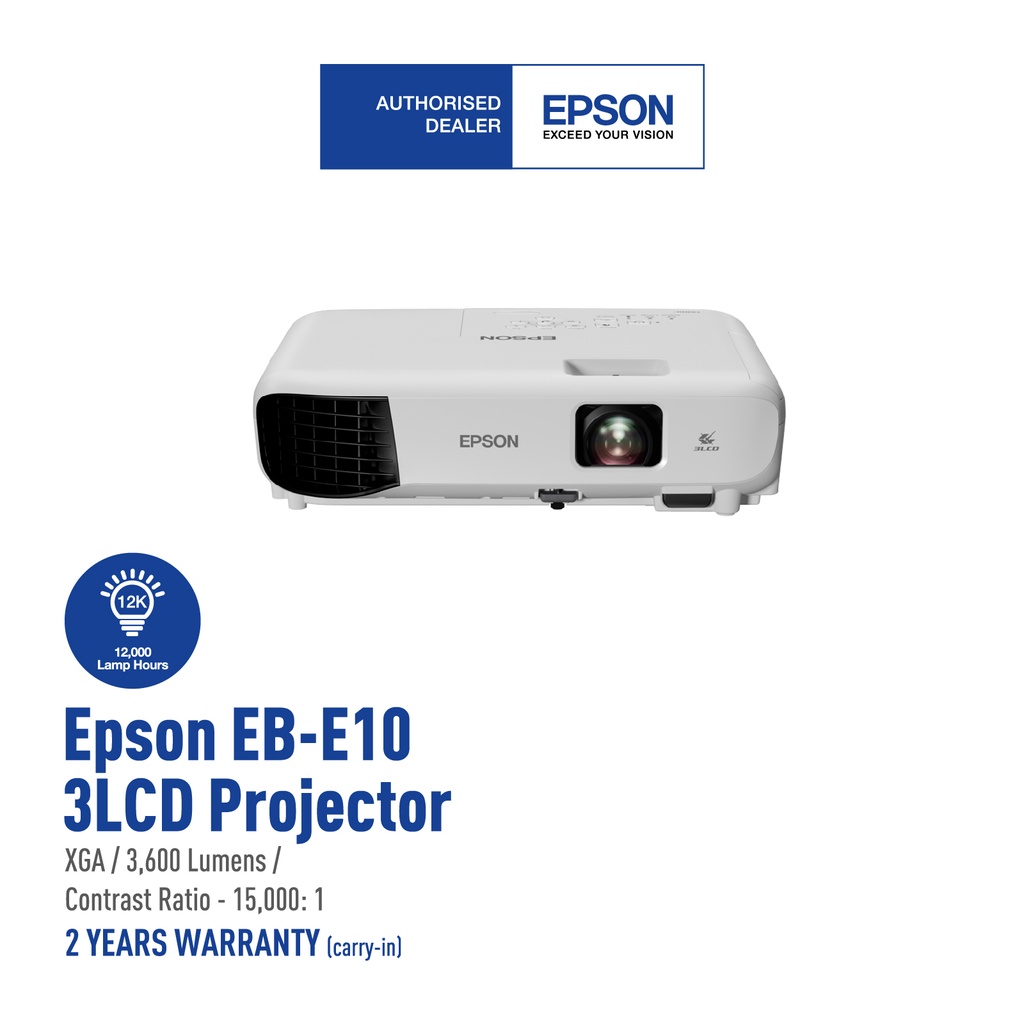 epson eb e10 3600 lumens xga projector