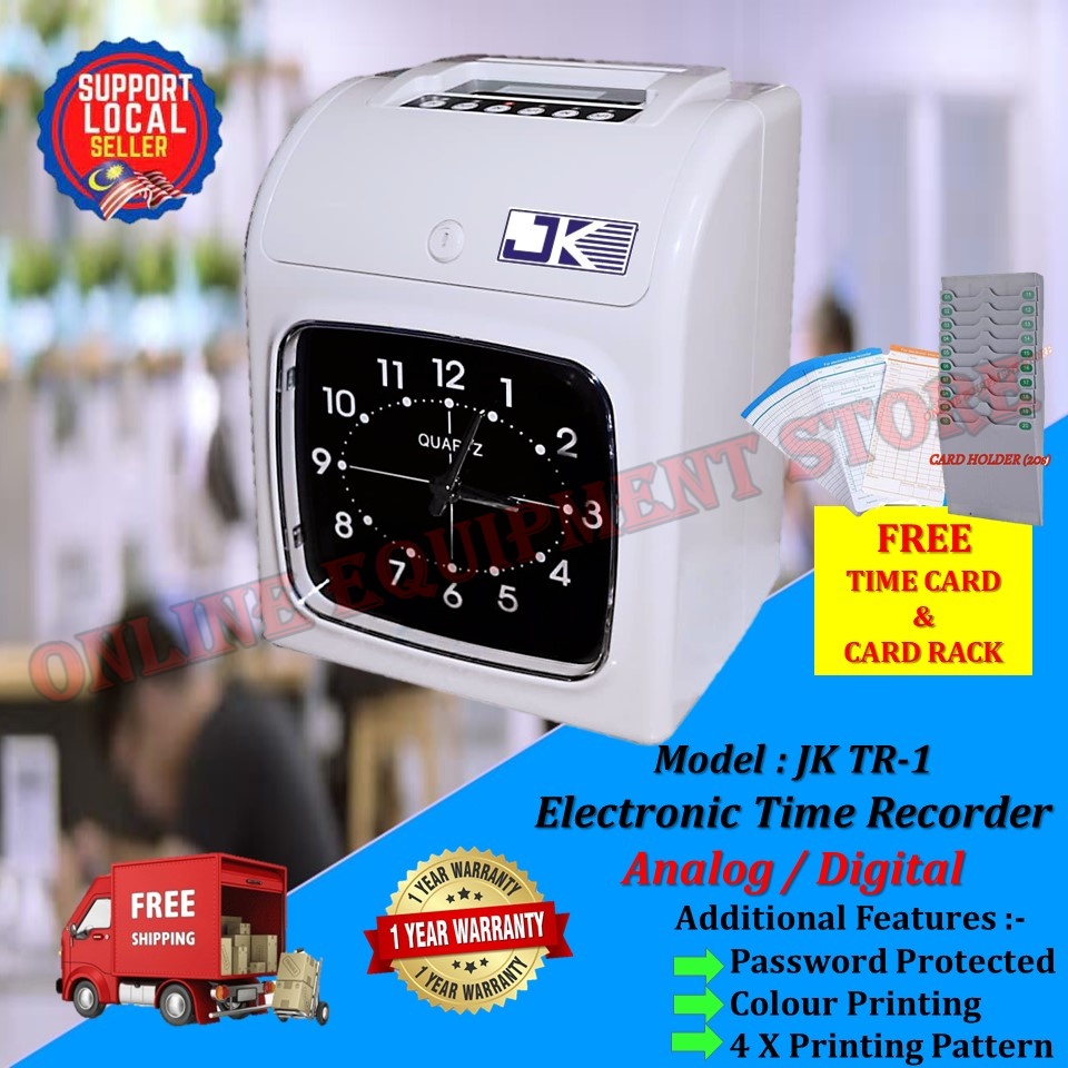 [READY STOCK] JK TR1 Electronic Time Recorder Digital Analog Punch