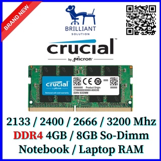 Crucial 4GB DDR4 3200 MHz 260 Pin SODIMM RAM Laptop Memory