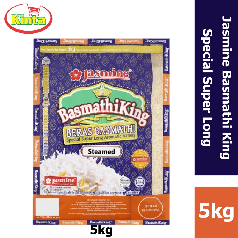 Jasmine Basmathi King Beras Basmathi Special Super Long Aromatic Variety Rice 5kg | Jasmine BasmathiKing