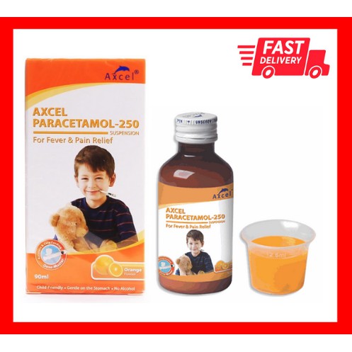 AXCEL PARACETAMOL 250MG SUSPENSION FOR FEVER & PAIN RELIEF (100ML ...