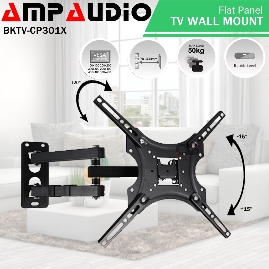 TV Bracket 14- 55 inch Fully Adjustable Tilt Triple Arm TV Wall Mount ...