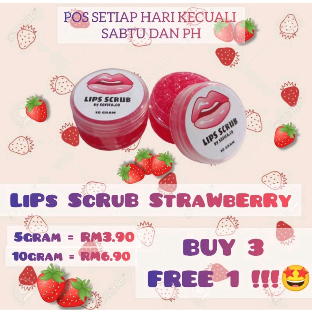 LIPS SCRUB / BIBIR SCRUB STRAWBERRY VASELINE LEMBUTKAN BIBIR , LIP