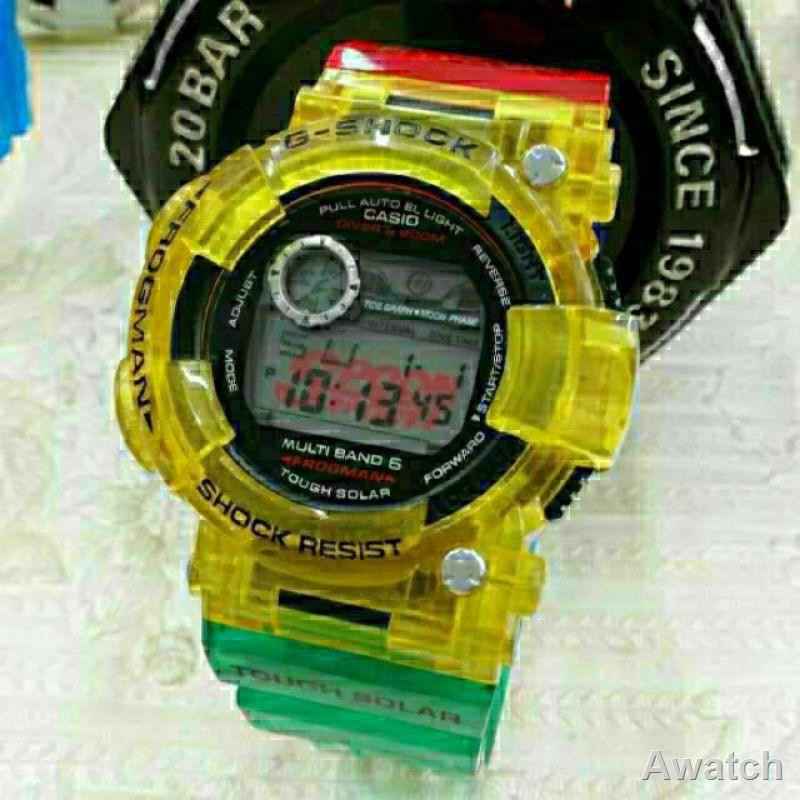 G Shock Frogman Rasta Casio G-Shock Rastafarian Moon Tide Graph