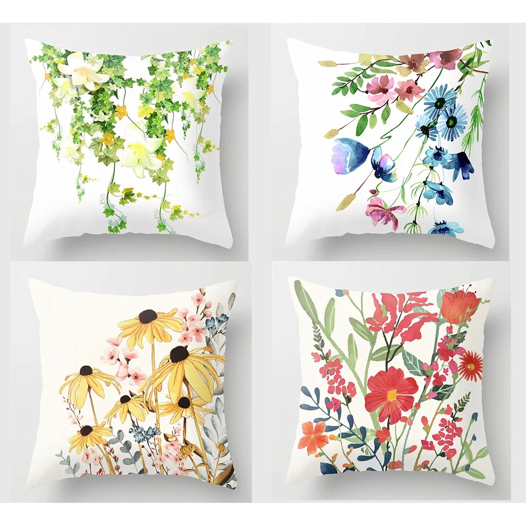 Flowers Pillow Case Cover40×40 45×45 50×50 60×60 Square Throw Pillow