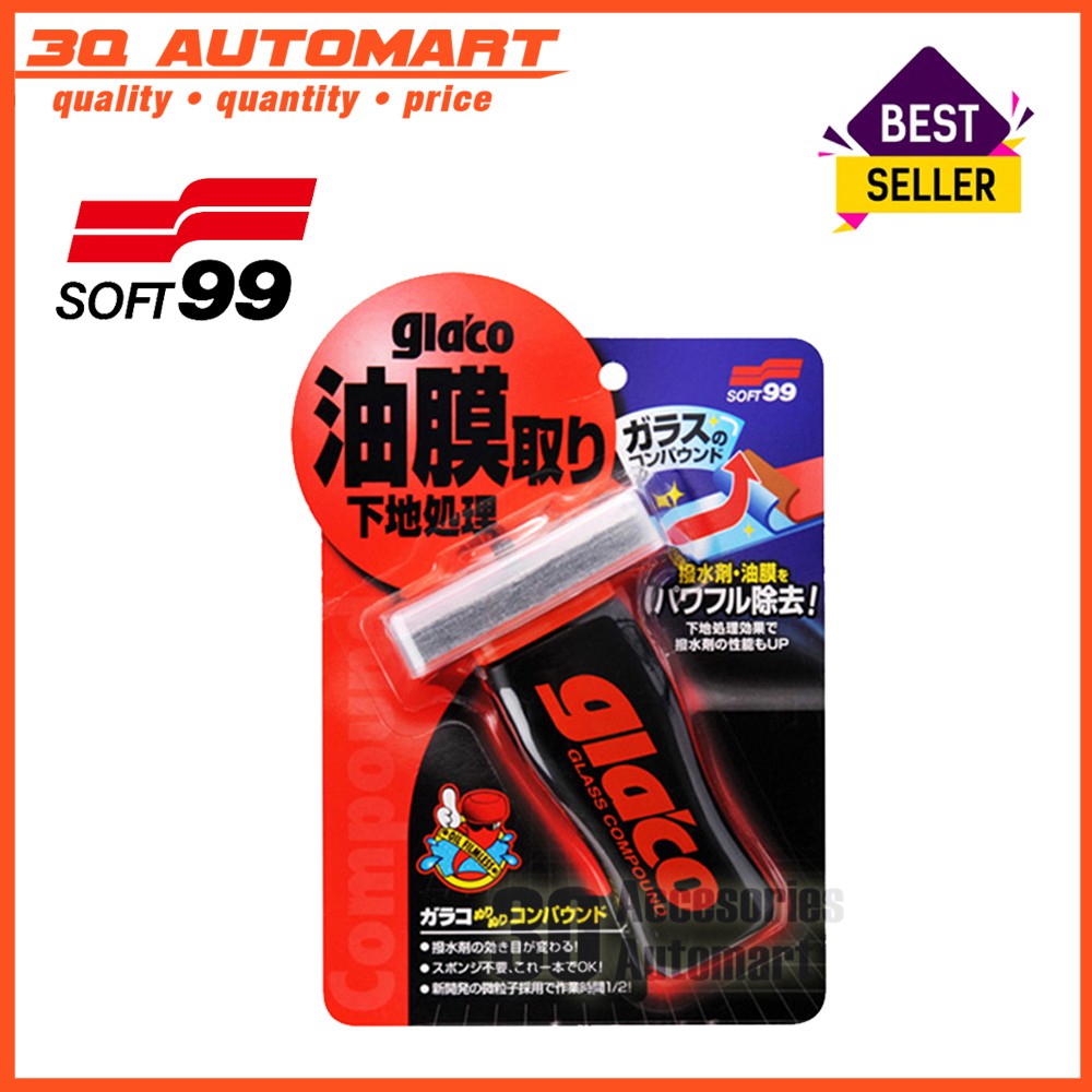 Soft99 Glaco Glass Compound Roll-On - Nettoyant Vitres Puissant - Pour Préparation Pare-brise Avant Traitement