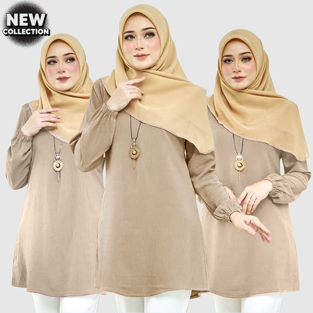 Elegant Long Blouse Muslimah Top Baju Friendly Sleeves – Blouse Meer