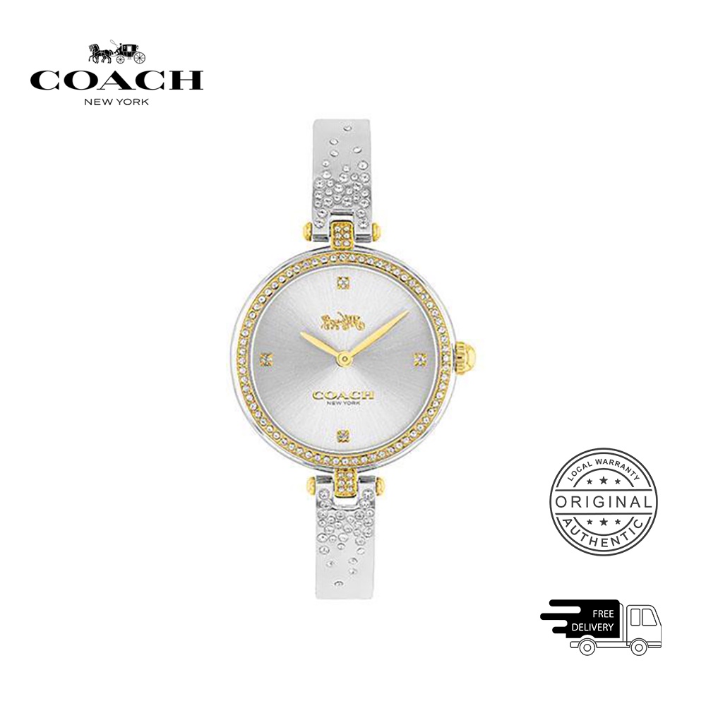 Coach Park Silver White Women Watch 14503652 | Shopee Malaysia