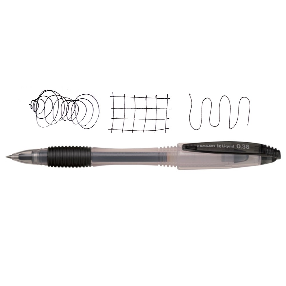 Ic Liquid Color Drawing Gel Pen Ballpoint Pen Ballpoint Pen 0.38 Black ...
