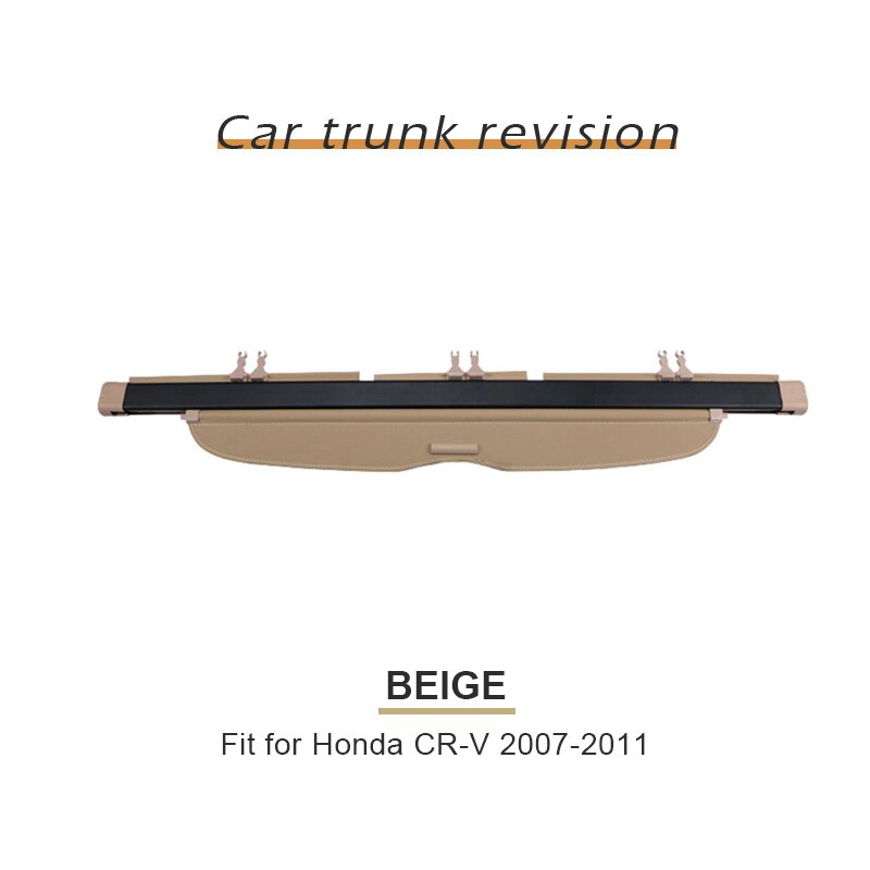 Rear Trunk Cargo Cover For Honda Fit 2015-2019 – Black, Fabric & Aluminum