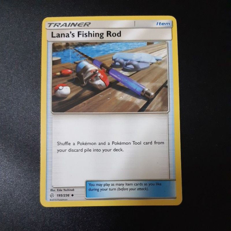 Pokemon Card TCG : Trainer : Lana's Fishing Rod 195/236 (NON HOLO)  100%Original Pokemon Card