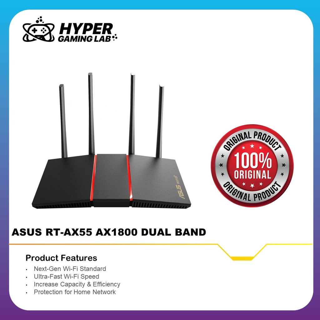 ASUS Router RT-AX55 WiFi 6 Wireless Router AX1800 Router with MU-MIMO ...