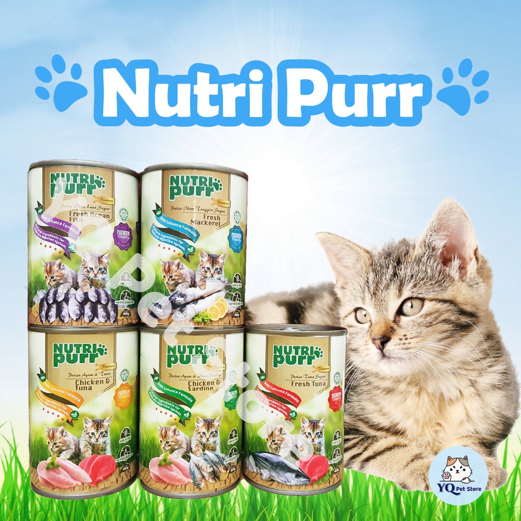 Nutri Purr Canned Cat Food / Wet Cat Food / Makanan Kucing (Tin) - 400g ...