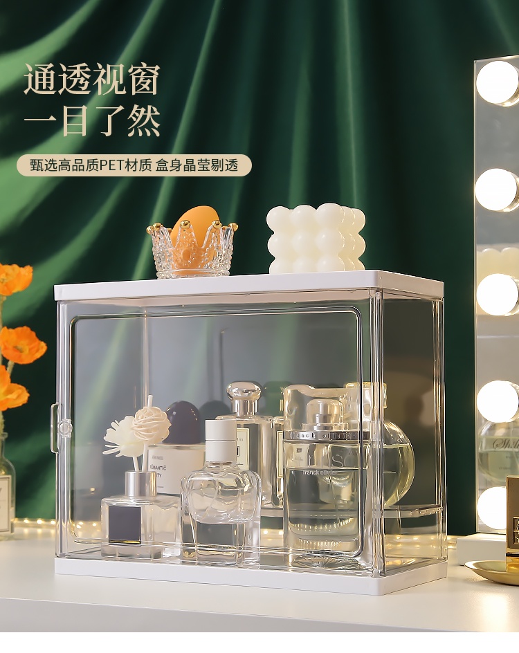 Perfume Organizer Box Transparent Dust Proof Acrylic Perfume Display ...