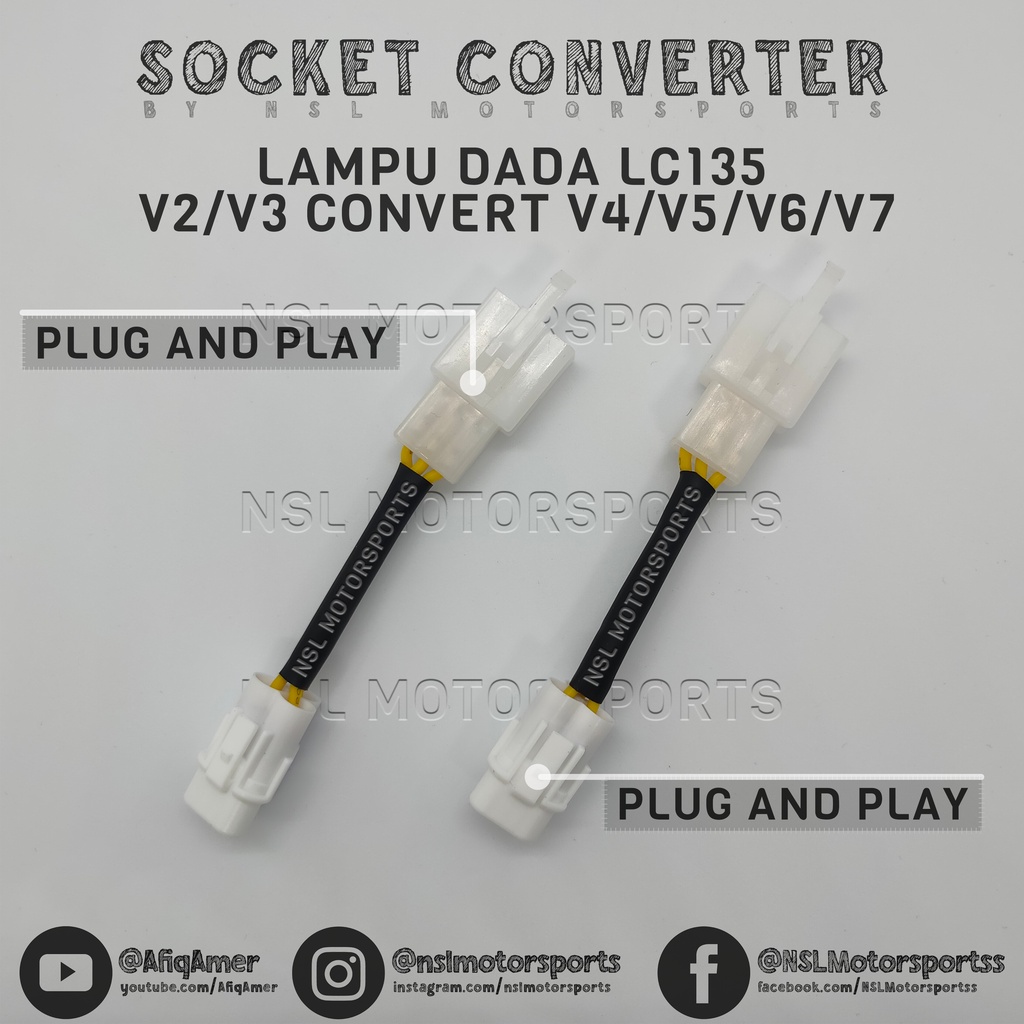 PNP 2pcs Lampu Dada LC135 V2 V3 Convert V4 V5 V6 V7 Socket Adapter