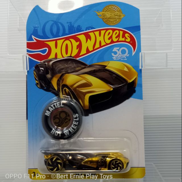 Hot Wheels. 50th Anniversary Reward Car Edition. Sky Dome Gold with Tyre 50th Anniversary Badge. Shopee Malaysia