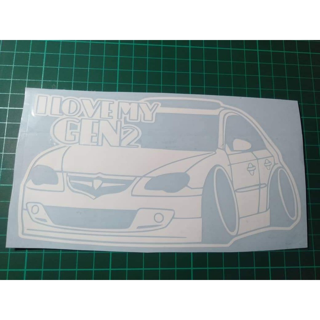 [Sticker Kereta] I LOVE MY GEN2. Boleh custom warna. Sticker kereta ...
