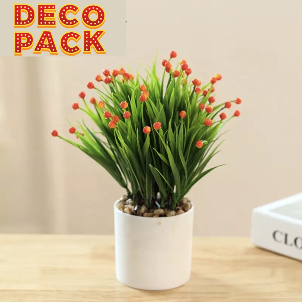 Artificial Flower Spring Grass with Grass Pot for Home Decorations / Mini Artificial Plant Home