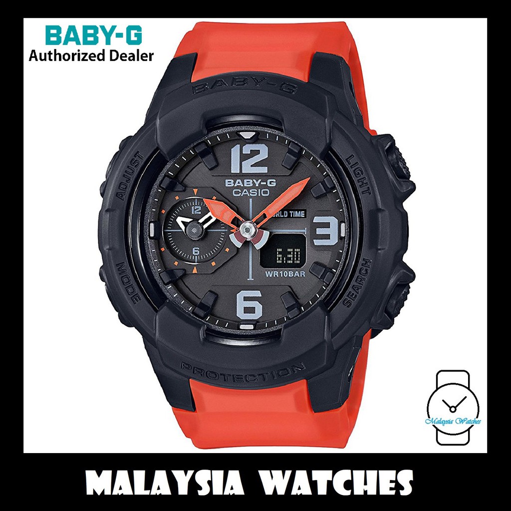 OFFICIAL WARRANTY Casio Baby G BGA 230 4B Standard Analog Digital Resin Women s Watch Orange Black Shopee Malaysia