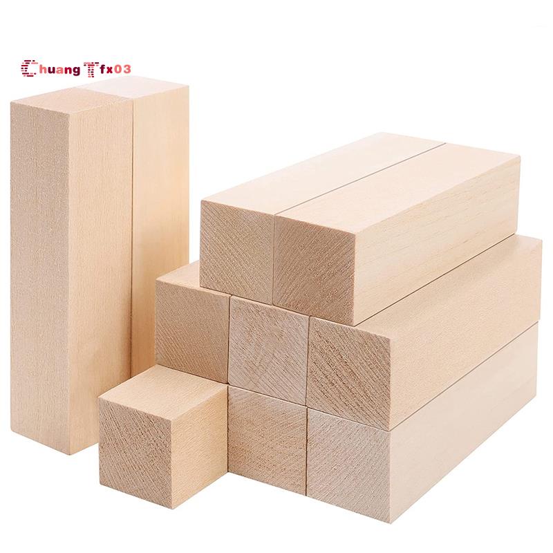 Large Carving Wood Blocks (10 Pack) 4 x 1 x 1 Inches Unfinished ...