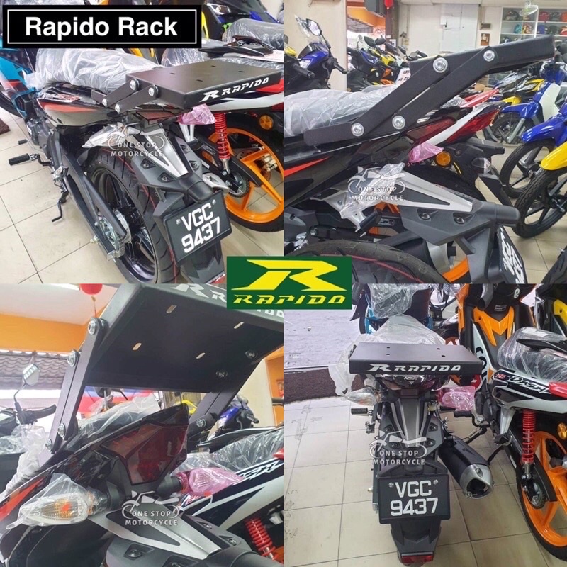 (1 SET) BKP BOX+RAPIDO ADJUSTABLE RACK FOR HONDA WAVE ALPHA / CX ...