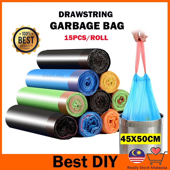 45cmx50cm Garbage Bag Office Cleaning Trash Bags Dustbin with Rope ...