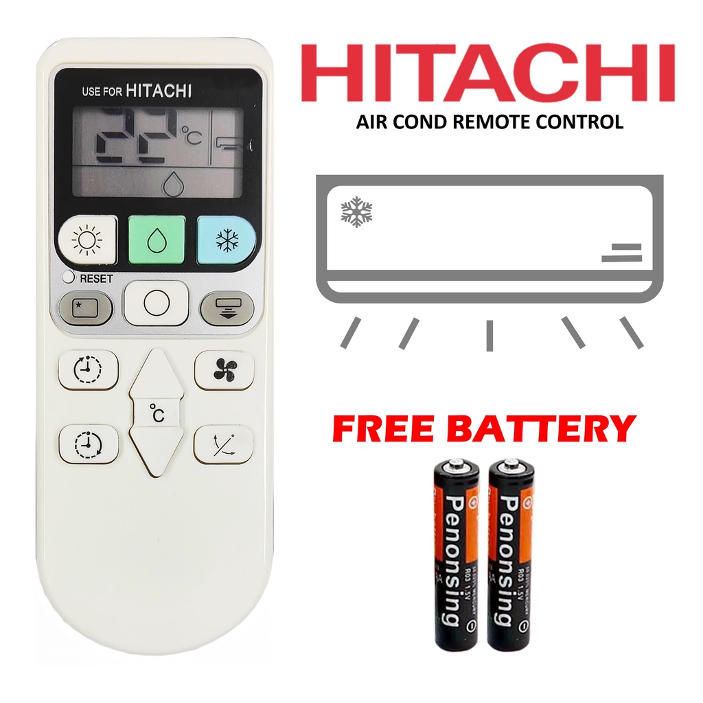 UNIVERSAL HITACHI AIR CONDITIONER AIRCOND REMOTE CONTROL | Shopee Malaysia