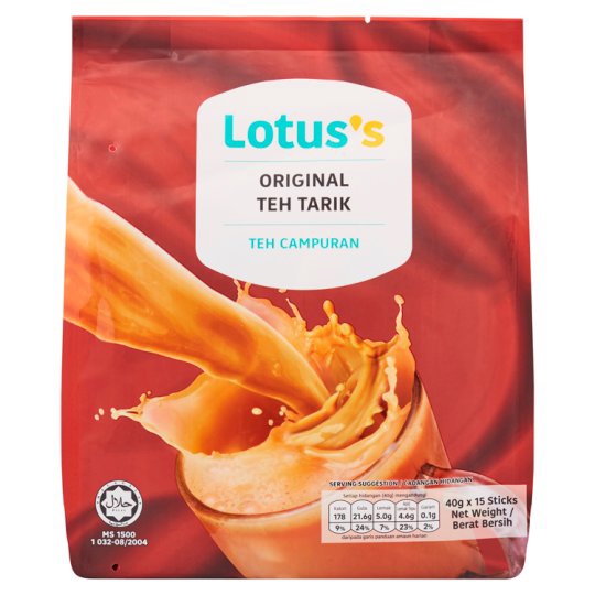 Lotus's Tesco ORIGINAL I KURANG MANIS Teh Tarik - 15sticks I Premix Teh ...