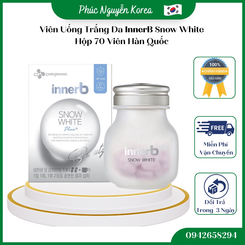 Innerb Snow White Whitening Oral Tablet 70 capsules - Korea | Shopee ...