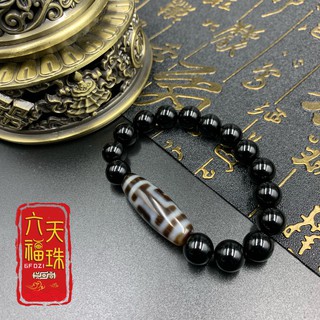 【 六福天珠6F Dzi 】十字佛新天珠（单颗新天珠/黑玛瑙手串） | Shopee Malaysia