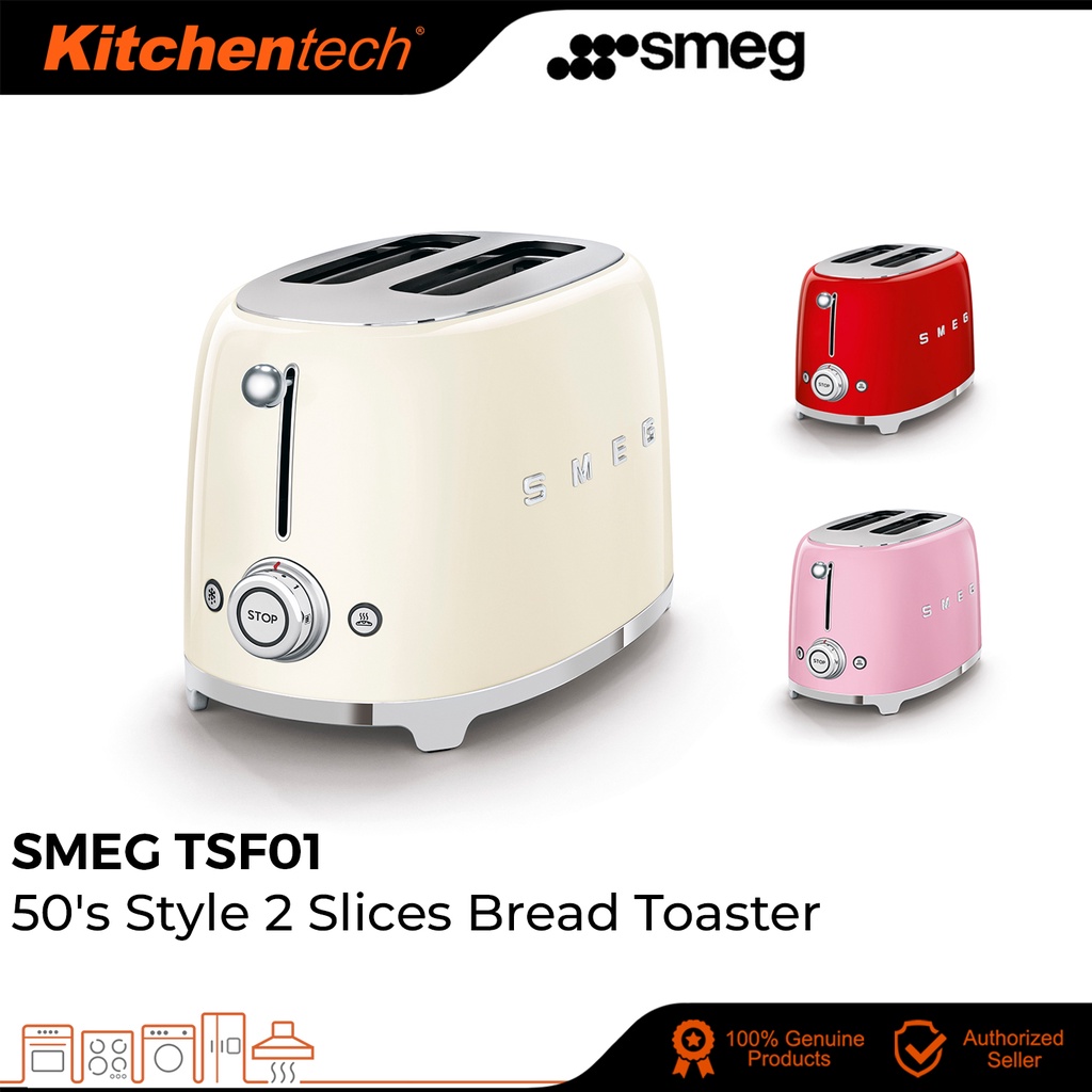 Smeg TSF01 50's Style 2 Slices Bread Toaster 950W Pembakar Roti