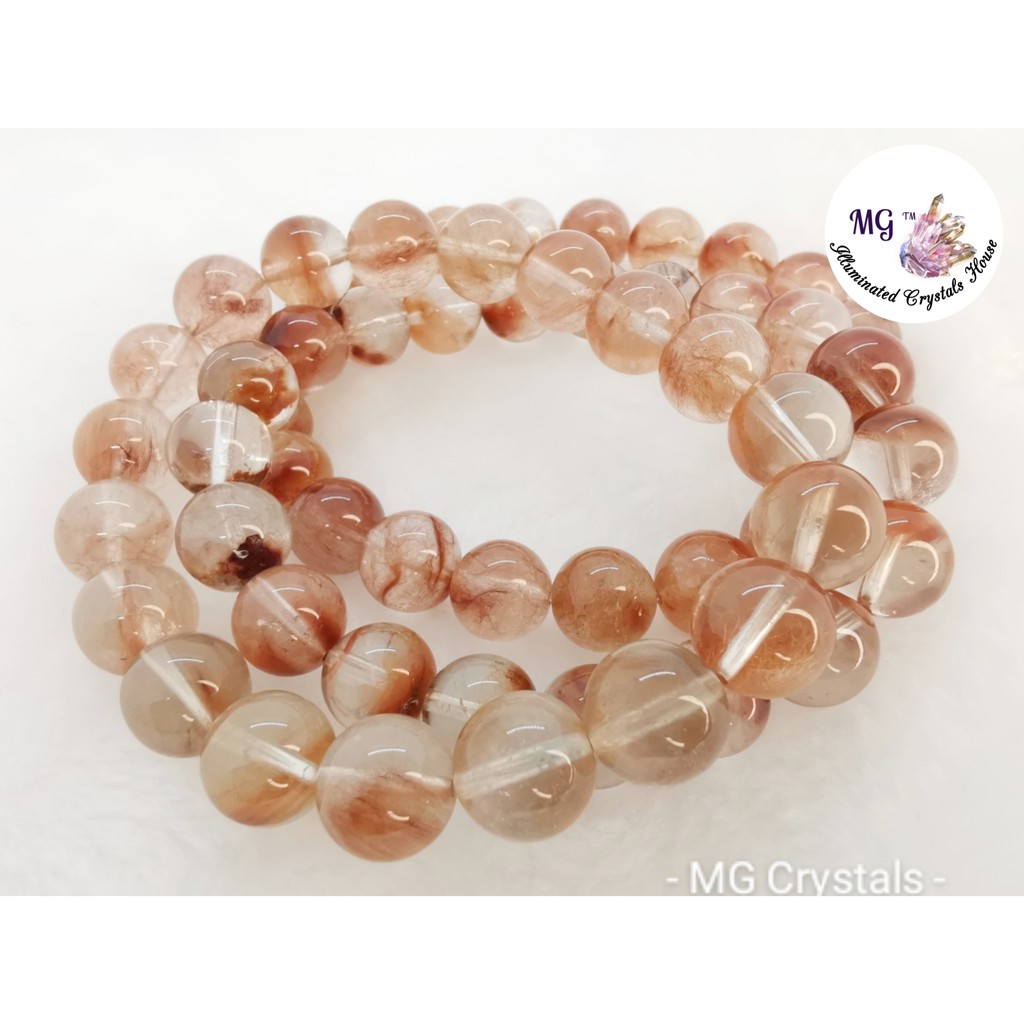 Red Rutilated Quartz (Rabbit Hair) Bracelet 5A/ 天然红兔毛水晶半盆手串 5A | Shopee ...