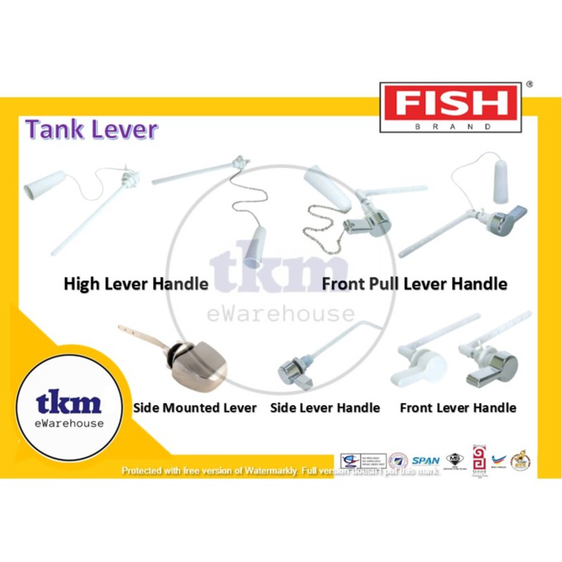 FISH BRAND TANK LEVER HIGH LEVER HANDLE FRONT / FRONT PULL LEVER HANDLE ...