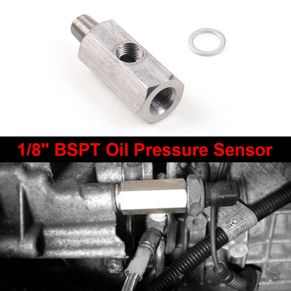 JONJEA 1/8 BSPT To 1/8 NPT Oil Pressure Sensor Adapter – Stainless Steel – For Turbo Lines & Gauges