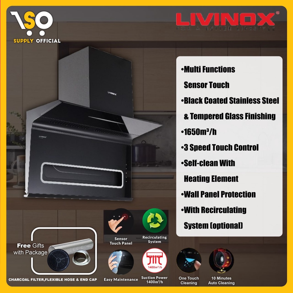 livinox cooker hood lch copperplus 90ss