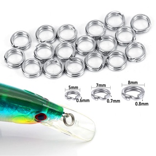 50pcs/100pcs Fishing Lure Ring Flatten Double Loop Split Ring Fishing  Accessories 5mm 7mm 8mm