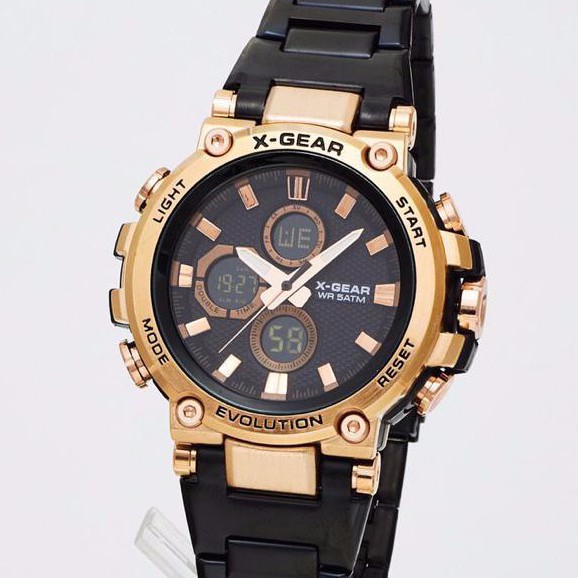 X GEAR 100 ORIGINAL WATCH XG 3897 SS GOLD BLACK