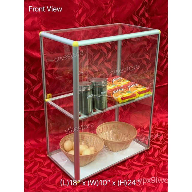 Acrylic Food Display Case With Sliding Door / Rak Pamer Makanan Dengan