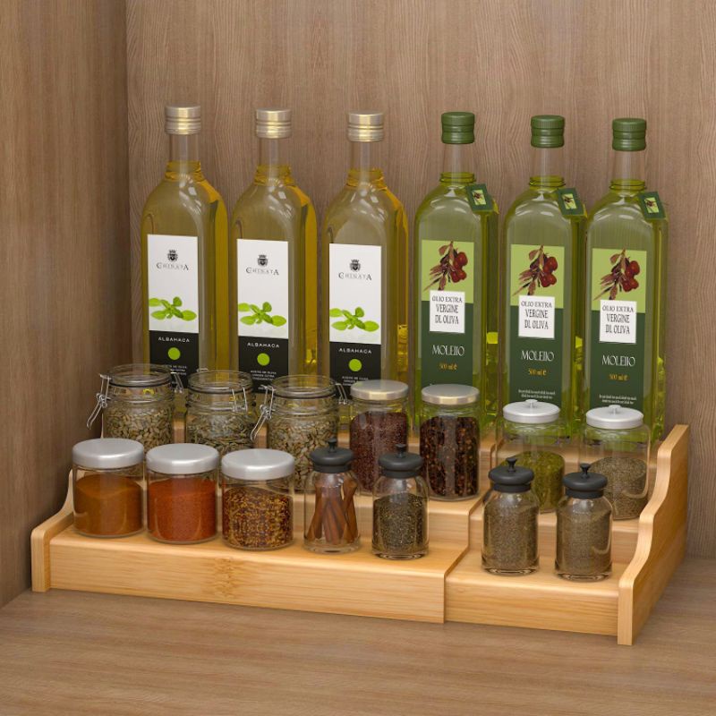 【READY STOCK】HAHO 3 Tier Expandable Wood Rack Seasoning Sauce Condiment ...
