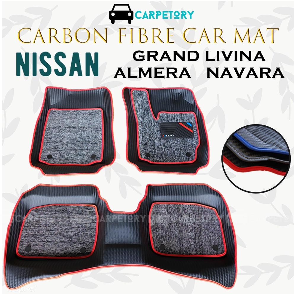'Premium' Carbon Fiber Carmat 5D Car Mat Carpet Nissan Navara D23