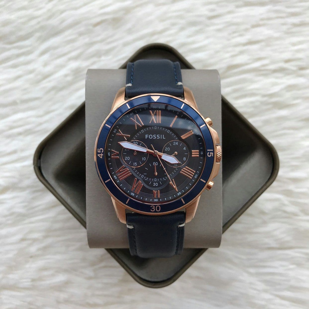 100 Fossil Original FS5237 GRANT SPORT CHRONOGRAPH BLUE LEATHER WATCH Shopee Malaysia