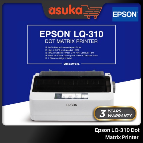 Epson LQ310 Dot Matrix Printer 1+2 year ewarranty register Shopee
