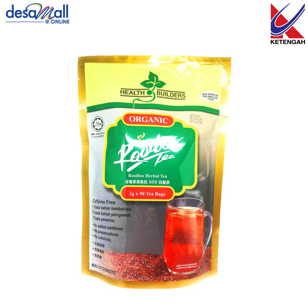 Organic Rooibos Tea Health Builders Tea Bags (2g x 50) Shopee Malaysia
