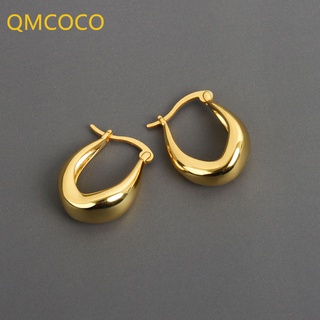 Qmcoco New Arrive Simple Style Silver Gold Color Circle Arc Earrings Trendy Retro Simple Hot